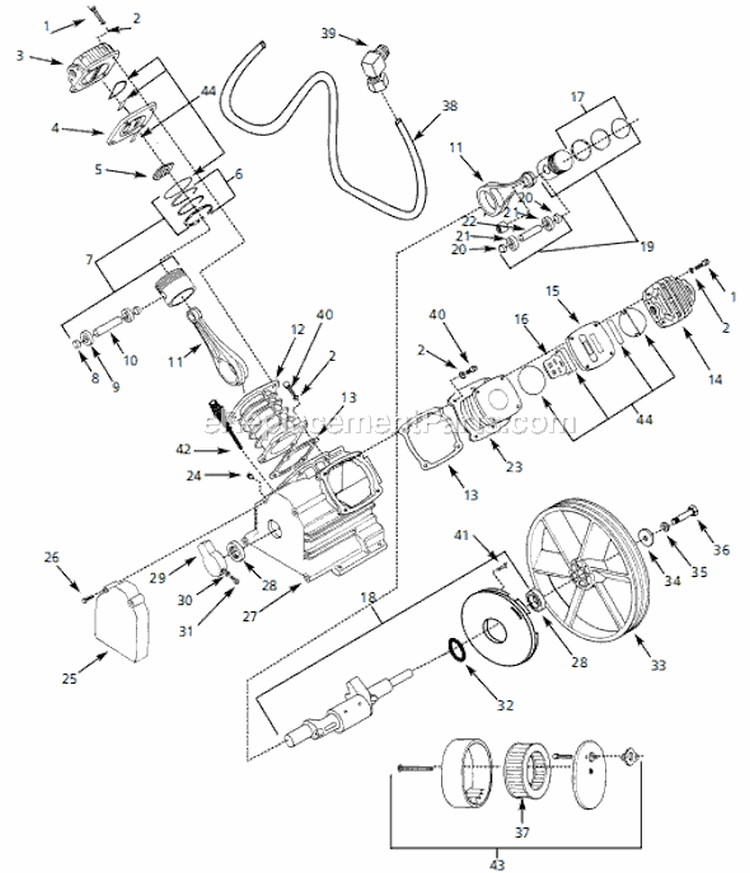 Page B Diagram and Parts List for HS7810 2000 Campbell Hausfeld Compressor